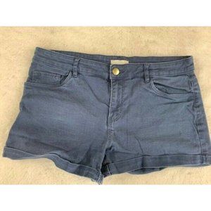 H & M Womens Shorts Size 10 Navy Blue Cuffed Stretch